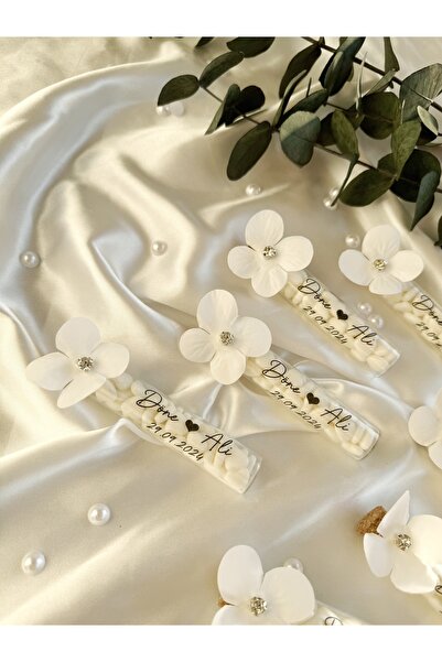 Gami Handmade Cam Tüp Şişe Kalp Draje Nikah Şekeri Söz, Nişan, Nikah, Doğum g...