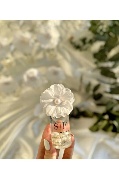 Gami Handmade Çiçek Detaylı İncili Kolonya Cam Şişe Söz, Nişan, Düğün, Kına, Nikah,Hediyelik -15 Adet