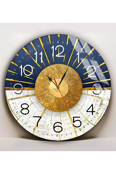 Harika bir ev هاريكابيريف | زجاج غير قابل للكسر (ساعة) لون ذهبي أزرق داكن لوح...