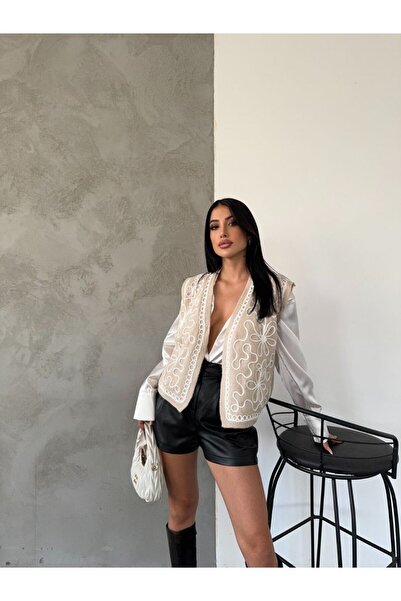 FRİYA سترة نسائية محبوكة مطرزة