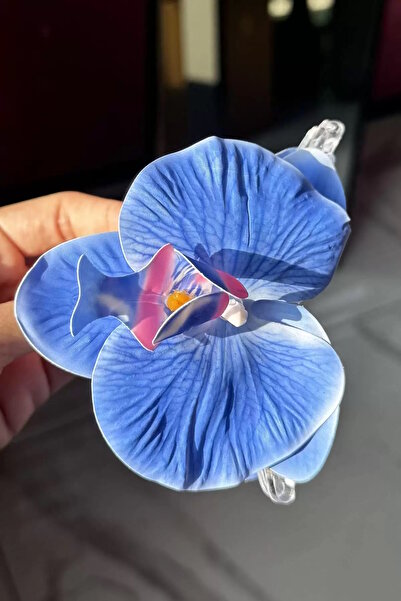 CAŞ DEKORASYON Cataramă cu zăvor cu orhidee Aloha de culoare albastră