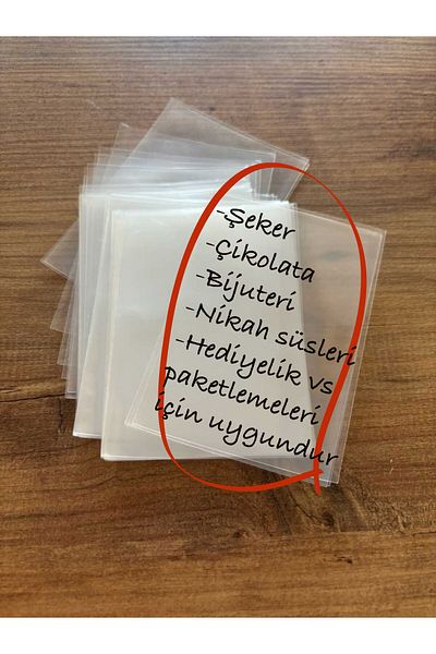 sywoods 50Pcs Mini Clear Gelatin Poset with Tape Flat 8X15Cm