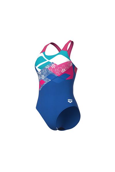 ARENA Kikko Arena Logo Women's Swimsuit - Control Pro Low Royal Freak Rose Blue Multicolor