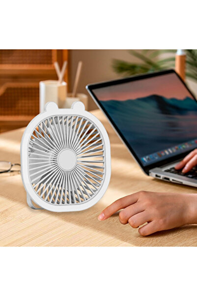 teknofone Mini Masa Fanı Aydınlatmalı 3 Hızlı Küçük Hava Sirkülatör Fanı Taşınabilir USB Fan Tekne İçin