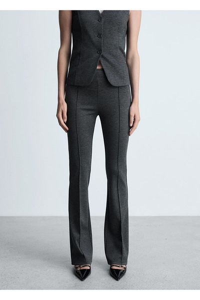 MANGO Woman Stitched Flare Pants