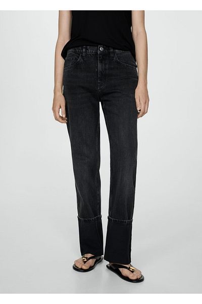 MANGO Woman Jeans with curved legs