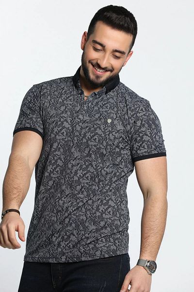 MİSHAR İTALİA Μπλουζάκι με γιακά πόλο με ανδρικό σχέδιο σκούρο μπλε