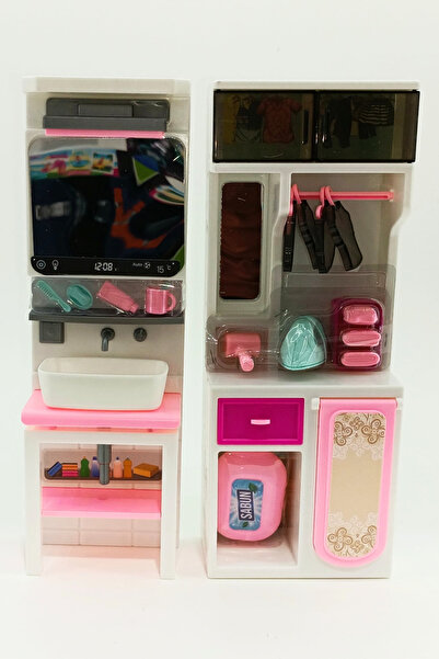 Apexma Oyuncak Aksesuarlı Lavabo ve Ütü Masası 2'li Oyun Seti - Kızlar İçin E...