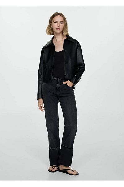 MANGO Woman Jeans with curved legs
