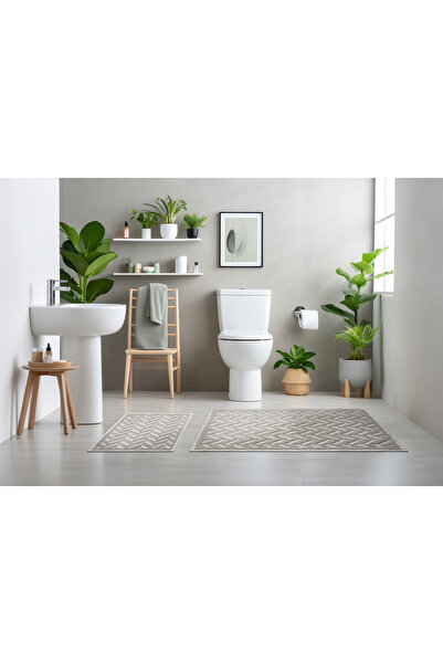 WOOF HOME 2 Li Bukle Banyo Takımı (BANYO TEKSTİLİ/MODERN/DOĞAL/SADE/ŞIK KAYMA...