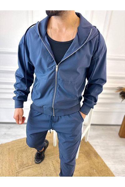 elkumoda Водоустойчиво и ветроустойчиво спортно яке с цип и качулка от плат Parachute