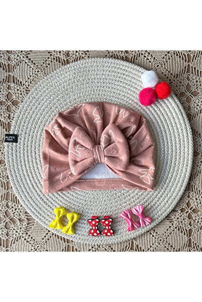 Flowst Dumanlı Pembe Kuş Desenli Bebek Bonesi - Sevimli Fiyonk ile Tatlı Bir ...
