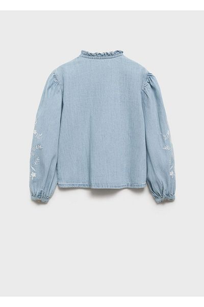 MANGO Kids Gestickte Jeansbluse