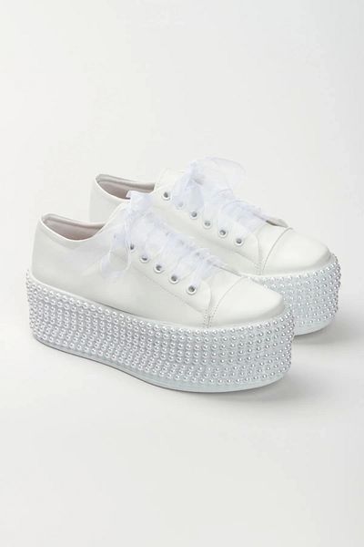 MFT AYAKKABI Pantofi de rochie de mireasă de damă cu talpă groasă de 6 cm cu perle de piatră