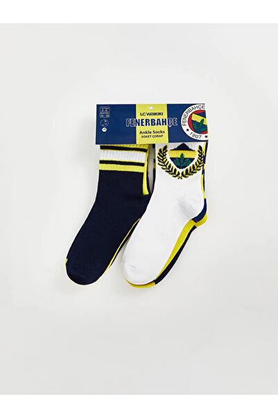 LC Waikiki LCW Kids Karışık Renk İpliği Boyalı Fenerbahçe Desenli Erkek Çocuk Soket Çorap 5'li