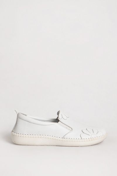 Dericlub Pantofi Confort din piele de damă - Alb Br 04035