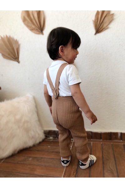 Babily Flexible Unisex Knitwear Salopet - Cross Strap Baby Shoes