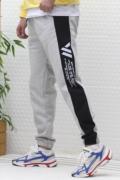 WAFRA Men's Winter Split Side Printed 3 Thread Raised Thick Sweatpants