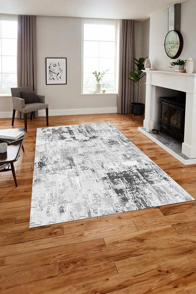 Napoli Home Baskılı Modern Sade Görünümlü Yıkanabilir Kaymaz Taban Yolluk Mut...