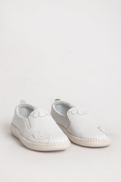 Dericlub Pantofi Confort din piele de damă - Alb Br 04035