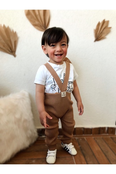 Babily Flexible Unisex Knitwear Salopet - Cross Strap Baby Shoes