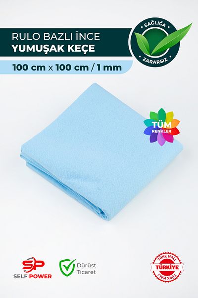 Self Power Baby Blue Thin Felt 100X100 cm Colored Activity Meter Felt