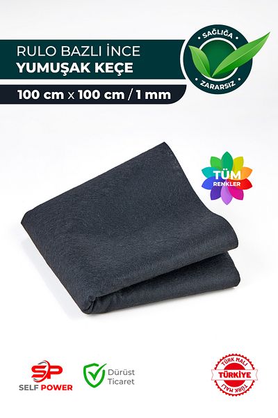 Self Power Anthracite Thin Felt 1 Meter 100X100 cm Colorful Activity Meter Felt