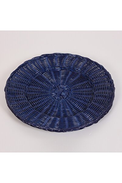 Mylamp Çarkıfelek Lacivert Rattan Duvar Dekoru & Supla 33 cm