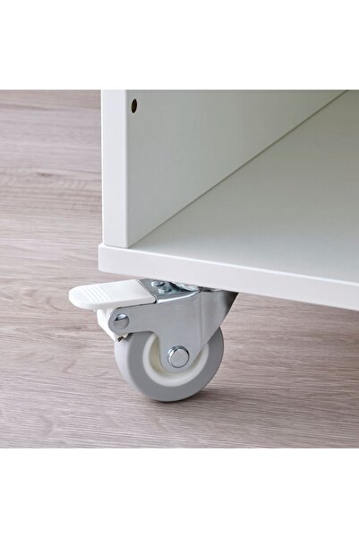 IKEA Tekerlekli servis sehpası, Çocuk odası dolabı, beyaz-gri-yeşil, 54x33 cm