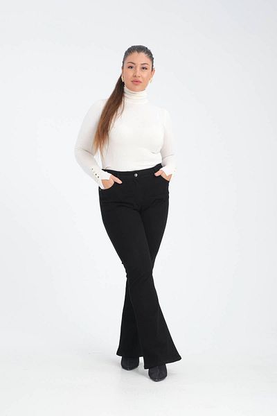 SERRA BÜYÜK BEDEN Spanish Bottom Denim Fabric Large Size Pant