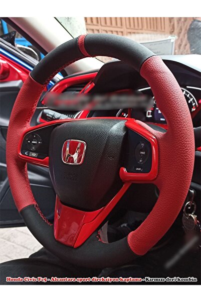 imza direksiyon kılıfı Honda Civic Fc5 Araca Özel Direksiyon Kılıfı (Alcantra...