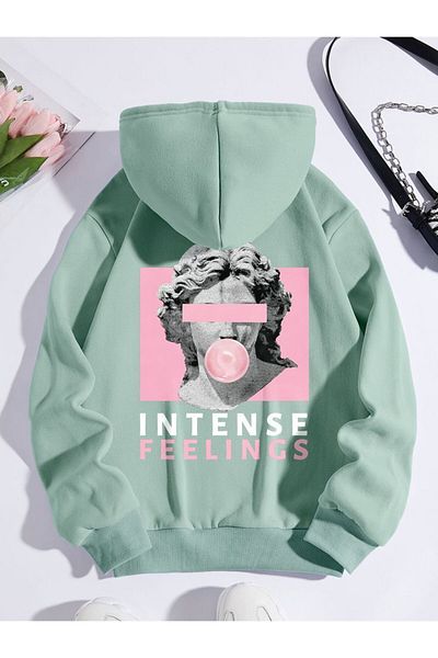 seda Φούτερ Unisex INTENSE FELINGS με κουκούλα με στάμπα