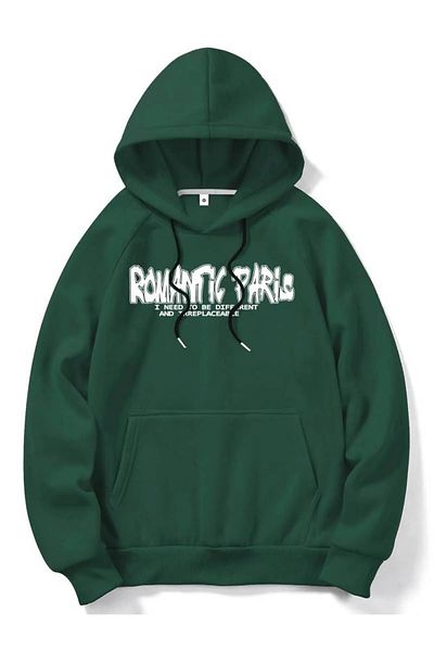 npLStore Unisex Oversize Χειμερινό φούτερ - 3 νήματα, 100% βαμβάκι, κουκούλα με κουκούλα