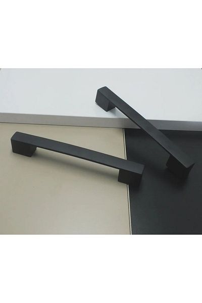 spotkulp Mâner Castel Aluminiu 128mm Negru Mat (DULAP SERTAR MOBILĂ BUCĂTĂRIE) Metal Urun Vopsea Cuptor