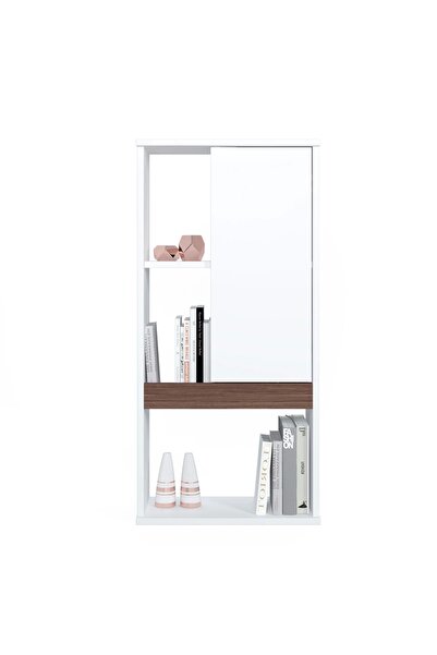 Ruum Store By Doğtaş Zein Kitaplık Kapaklı Ceviz Opak Beyaz