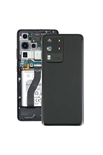 instatech Samsung Galaxy S20 Ultra (Siyah) Kamera Lens Kapaklı Arka Kapak Pil...