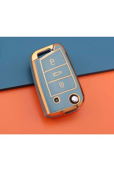 emii auto spare parts Husă pentru chei de scaun Sustalı - Model albastru/auriu