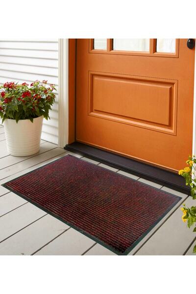 ÇAPAEV Nem Alıcı Toz Kontrol Paspası Kapı Önü Toz&nem Kontrol Paspasları 50 Cm X 80 Cm -bordo Renk