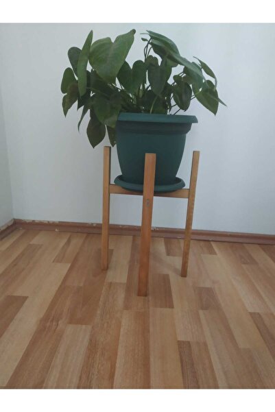 MarangozDede Marangoz Dede 40 Cm Ahşap Saksılık Çap 23 Cm Dekoratif Çiçeklik ...