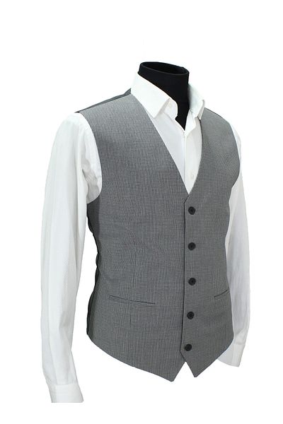 MENTOR REGALO Men's Vest V-Neck Gray Patterned 50639