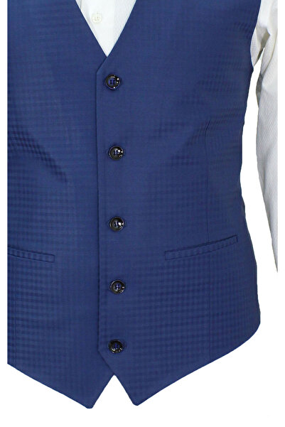 MENTOR REGALO Чоловічий жилет з V-подібним коміром, картатий, 50655