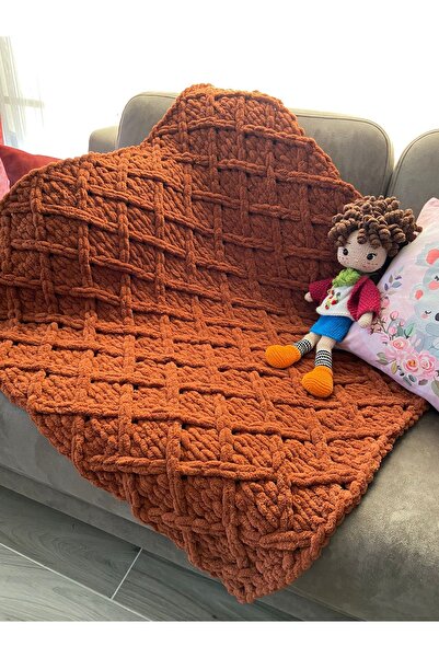 Yeni Doğan Bebek Battaniyesi Alize Puffy Örgü El Yapımı Doğal