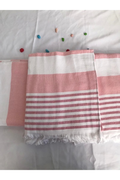 NİVEMESHOME Πετσέτα θαλάσσης Nivemeshome Pomegranate-λευκή ριγέ φούντα