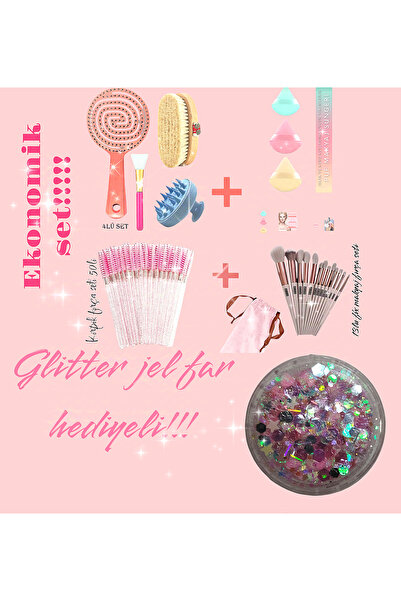 hbtasarim Set superb de pieptene și burete - Cu cadou iluminator strălucitor