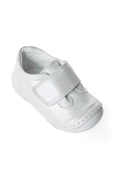 WSTARK Genuine Leather First Step Shiny White Baby Girl Shoes
