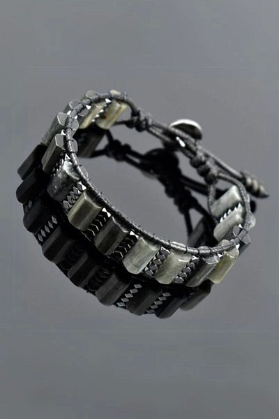 Seven Art Jewelry Natural Stone / Eagle Eye Cornered Cylinder Bracelet / Men's Bracelet / Women's Bracelet