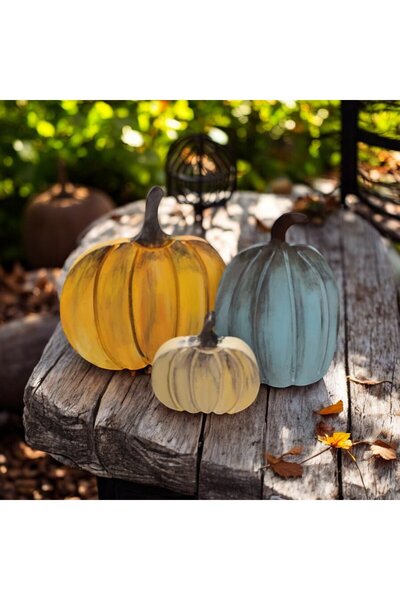 Sister Home Design Naturel Görünümlü Balkabakları Ailesi 3'lü Set