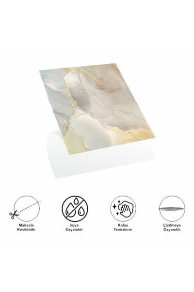 SAVA HOME COLLECTİON PVC стенни плочки Decohandy 30x30 см, пакет от 4 - опушен мраморен мотив