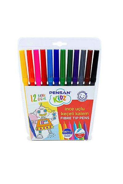 Pensan Eco Kidz 12 Renk Ince Uçlu Keçeli Kalem / 5000