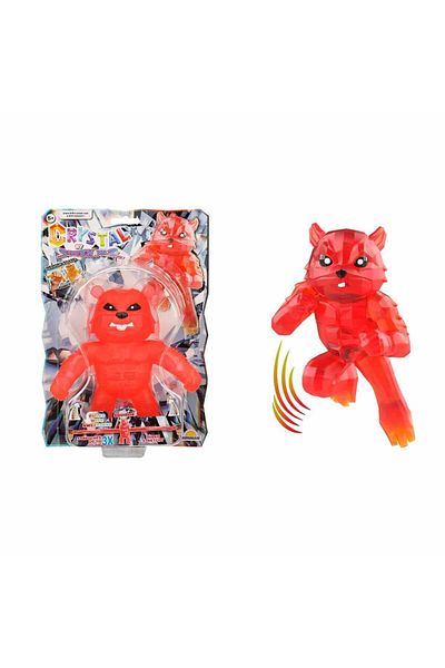 TOYFEST مجسم ناعم قابل للتمدد من الكريستال باللون الأحمر بطول 14 سم - قطعة واحدة